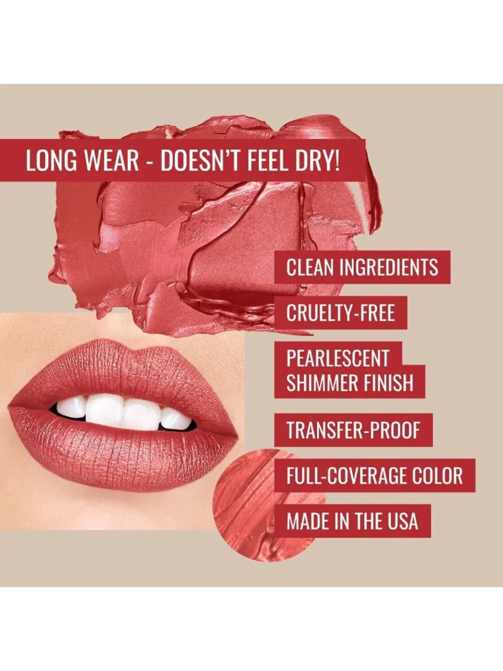 Soft Red Pearl Glam Liquid Lipstick & Matte Raspberry Lip Liner Bundle - Long
